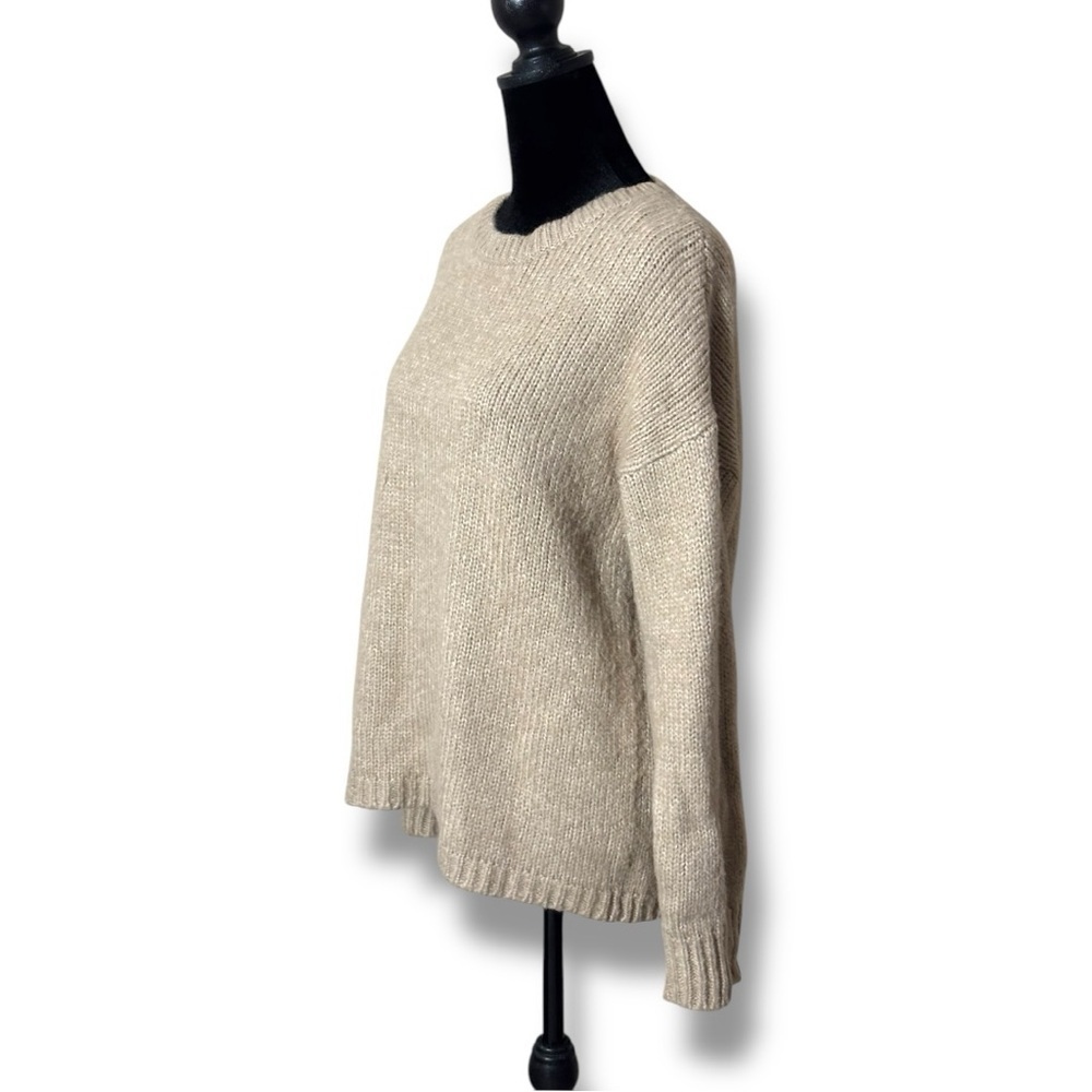Cotton Emporium Tan Long Sleeve Cozy Chunky Knit Crew Neck Sweater - Picture 4 of 15